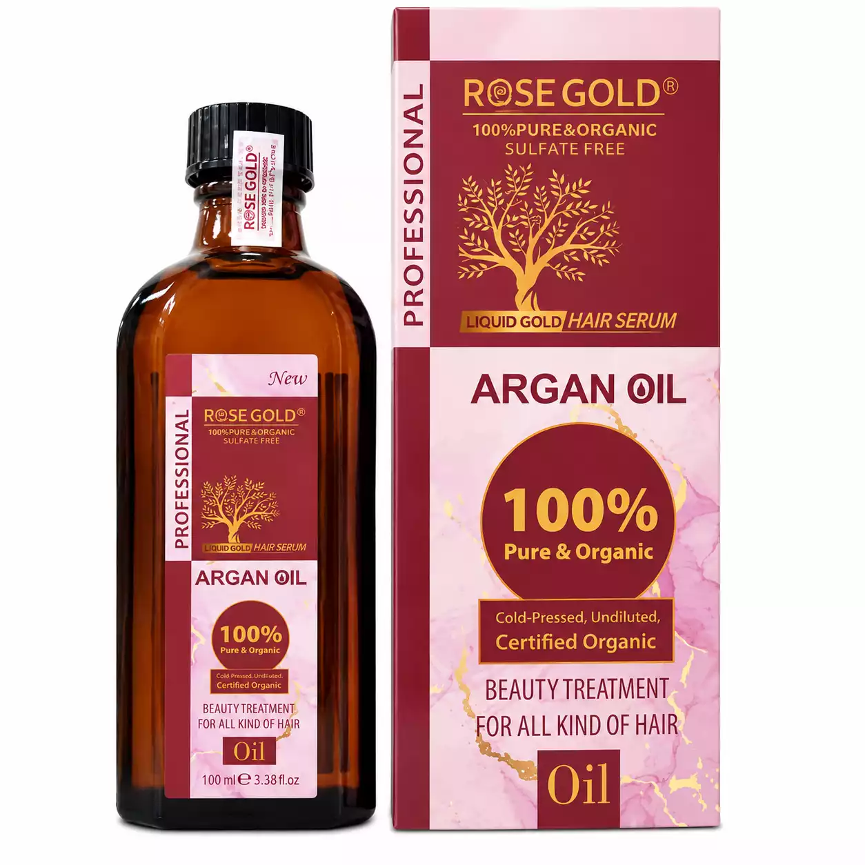 روغن آرگان رزگلد بدون سولفات 50 میل | Rose Gold Argan Oil