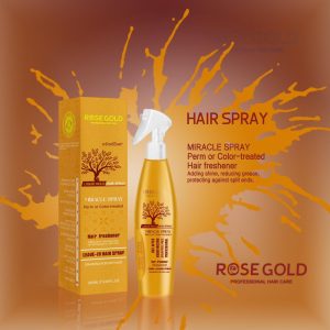 اسپری شیر مو بدون آبکشی رزگلد | Rose Gold Miracle Leave In Hair Spray | 280 میل